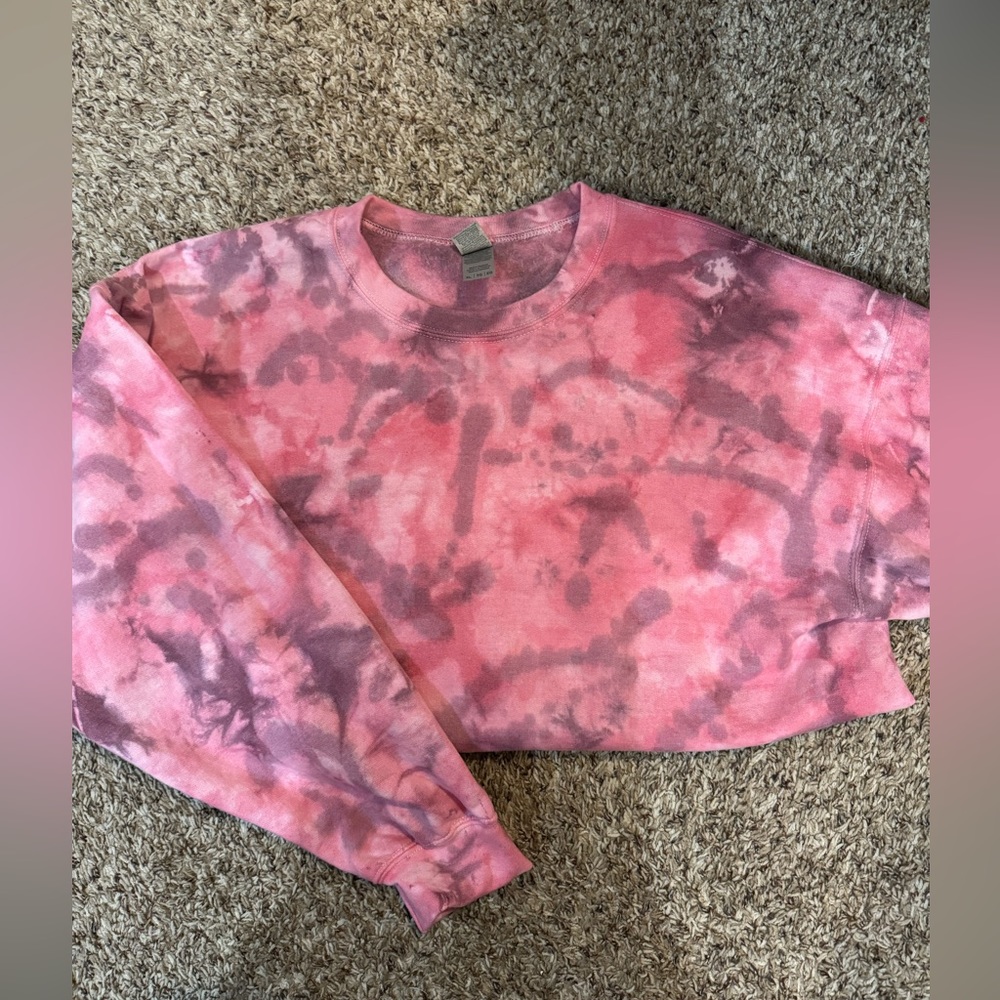 Custom Tie Dye Sweatshirt Red, Purple